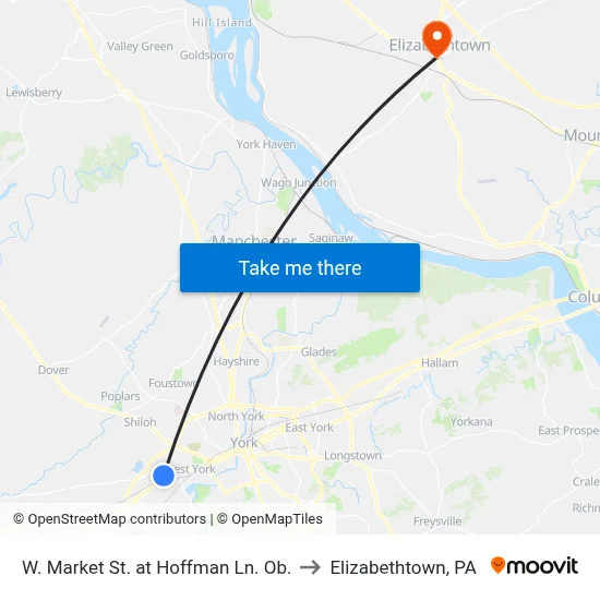 W. Market St. at Hoffman Ln. Ob. to Elizabethtown, PA map