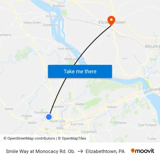 Smile Way at Monocacy Rd. Ob. to Elizabethtown, PA map