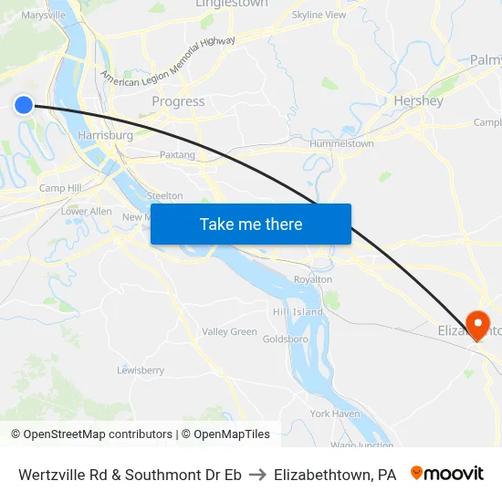Wertzville Rd & Southmont Dr Eb to Elizabethtown, PA map