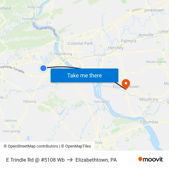 E Trindle Rd @ #5108 Wb to Elizabethtown, PA map