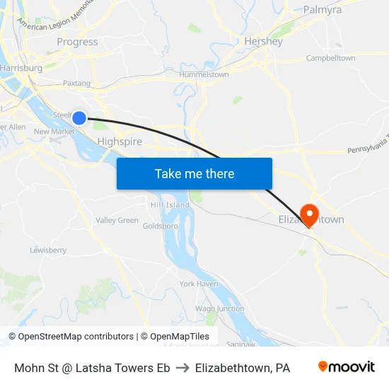 Mohn St @ Latsha Towers Eb to Elizabethtown, PA map