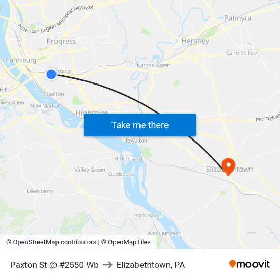 Paxton St @ #2550 Wb to Elizabethtown, PA map