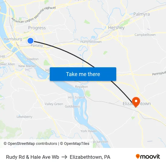 Rudy Rd & Hale Ave Wb to Elizabethtown, PA map