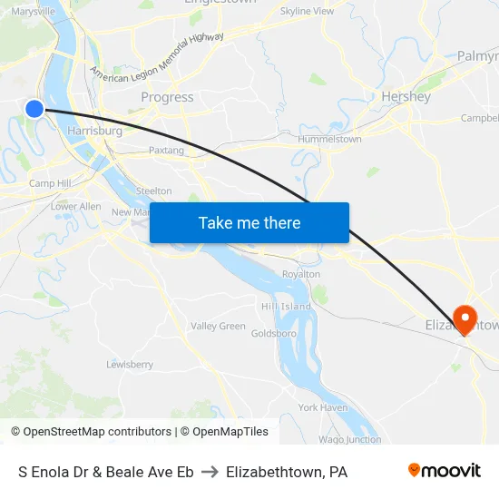 S Enola Dr & Beale Ave Eb to Elizabethtown, PA map