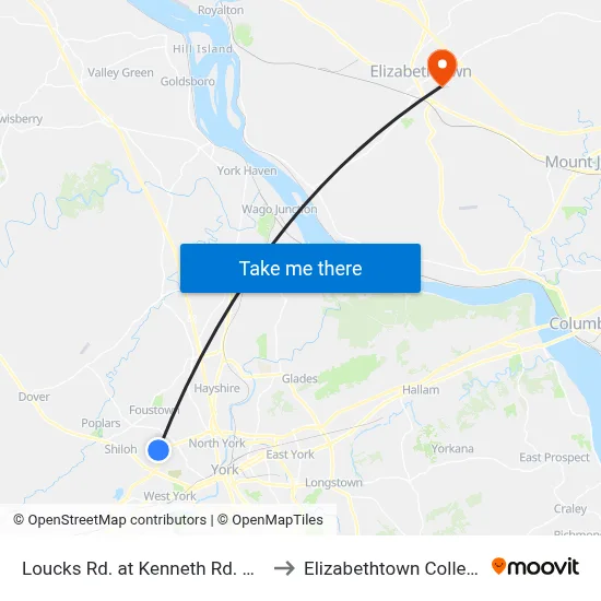 Loucks Rd. at Kenneth Rd. Ob. to Elizabethtown College map
