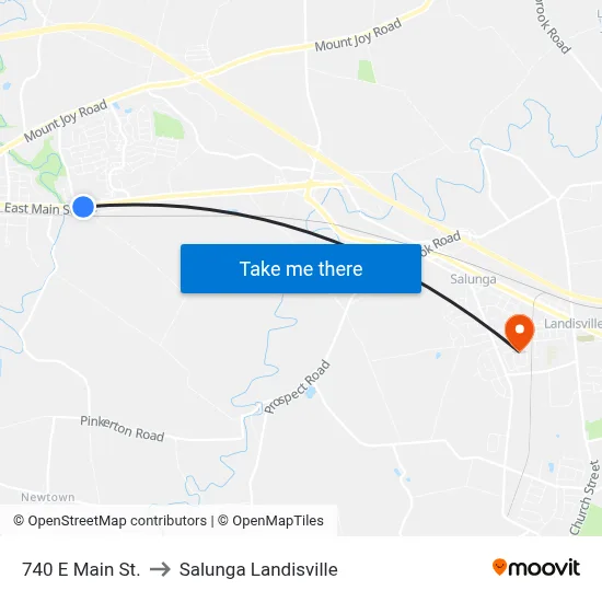 740 E Main St. to Salunga Landisville map