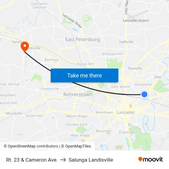 Rt. 23 & Cameron Ave. to Salunga Landisville map