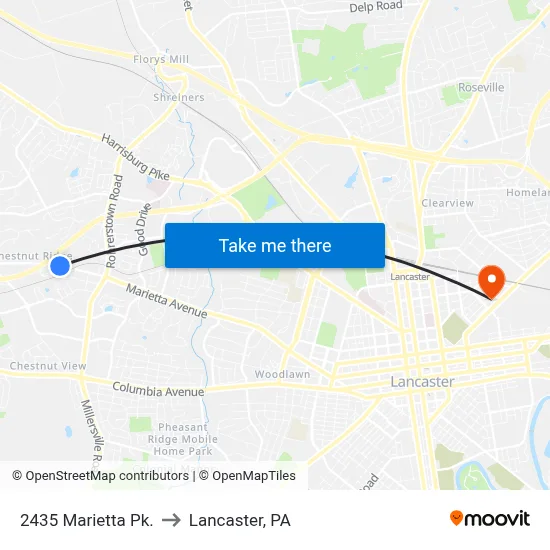 2435 Marietta Pk. to Lancaster, PA map