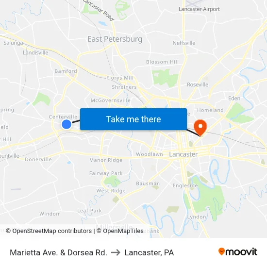 Marietta Ave. & Dorsea Rd. to Lancaster, PA map