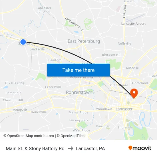 Main St. & Stony Battery Rd. to Lancaster, PA map