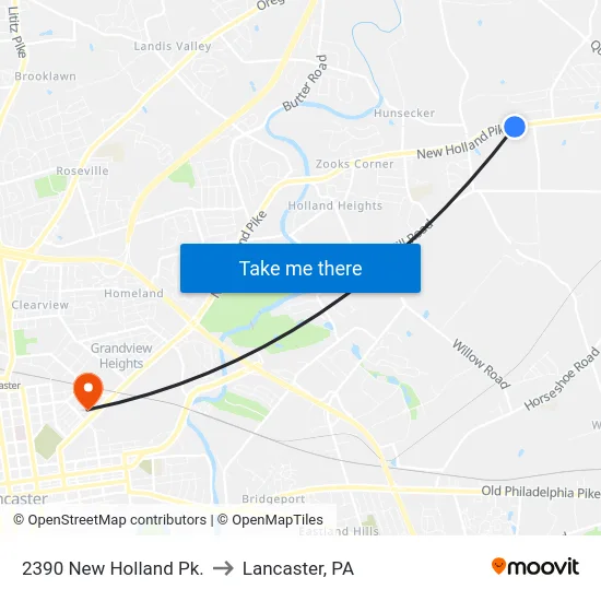 2390 New Holland Pk. to Lancaster, PA map