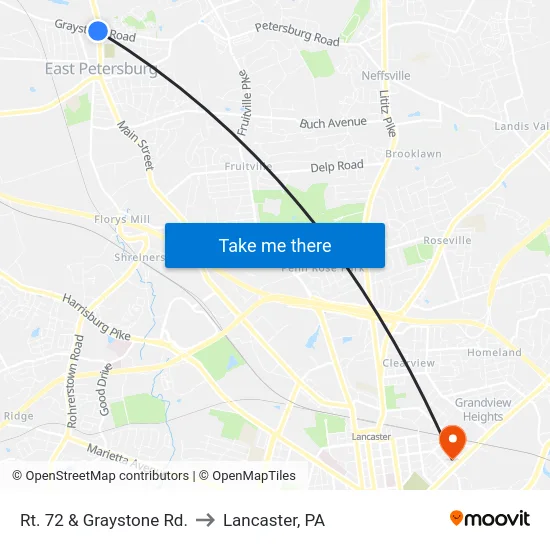 Rt. 72 & Graystone Rd. to Lancaster, PA map
