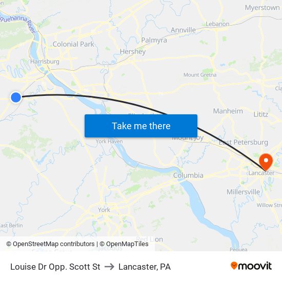 Louise Dr Opp. Scott St to Lancaster, PA map