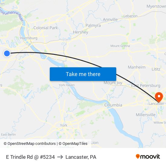 E Trindle Rd @ #5234 to Lancaster, PA map