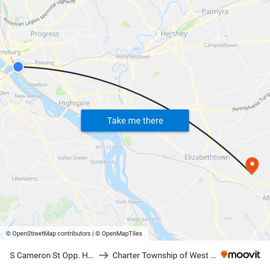 S Cameron St Opp. Hanna St to Charter Township of West Donegal map