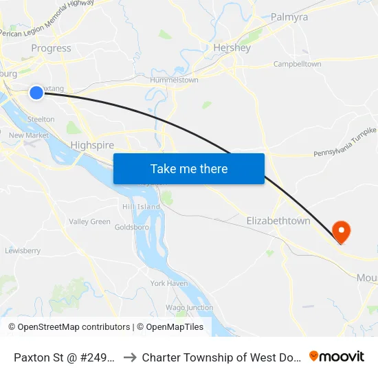 Paxton St @ #2491 Eb to Charter Township of West Donegal map