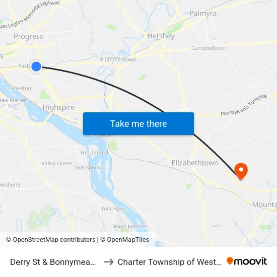Derry St & Bonnymead Ave Eb to Charter Township of West Donegal map