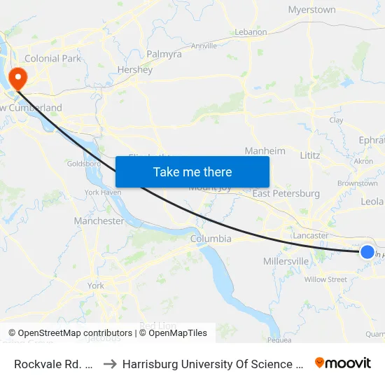 Rockvale Rd. & Rt.896 to Harrisburg University Of Science And Technology map