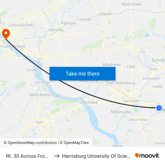 Rt. 30 Across From Scottish Inn to Harrisburg University Of Science And Technology map