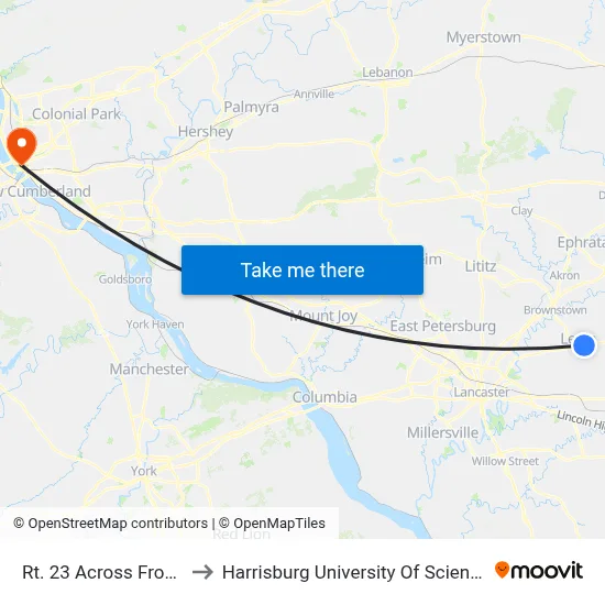 Rt. 23 Across From Dart Cont. to Harrisburg University Of Science And Technology map