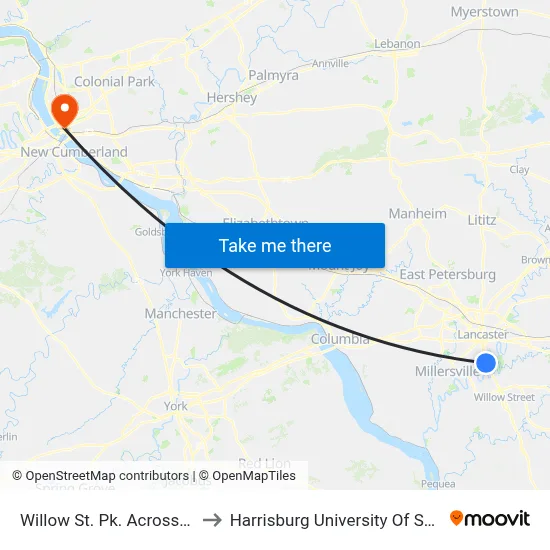 Willow St. Pk. Across Buchmiller Park Dr to Harrisburg University Of Science And Technology map