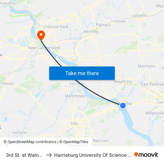 3rd St. at Walnut St. Ob. to Harrisburg University Of Science And Technology map