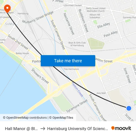 Hall Manor @ Bldg #38 Nb to Harrisburg University Of Science And Technology map