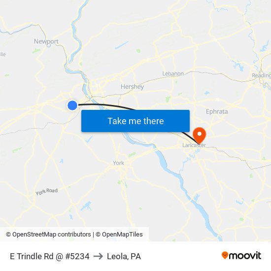 E Trindle Rd @ #5234 to Leola, PA map