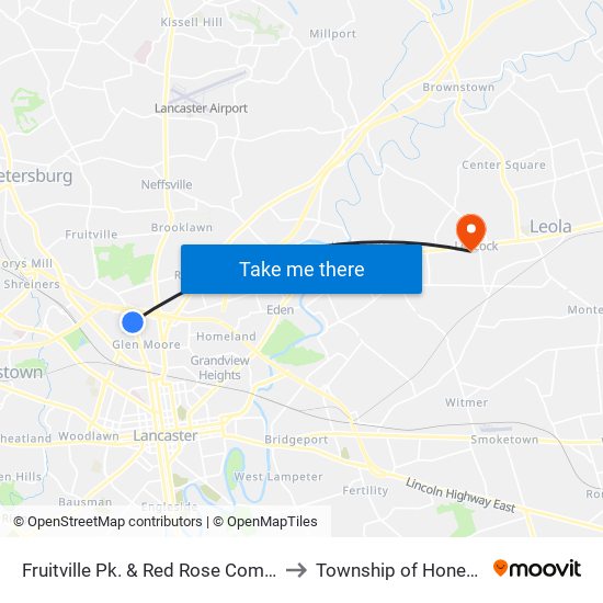 Fruitville Pk. & Red Rose Commons Exit to Township of Honey Brook map