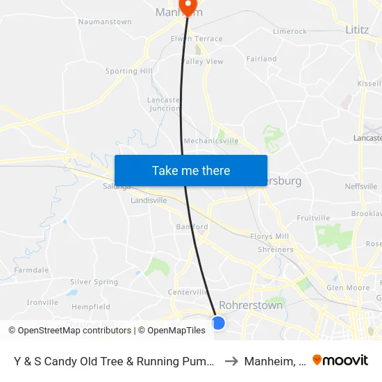 Y & S Candy Old Tree & Running Pump Rds. to Manheim, PA map
