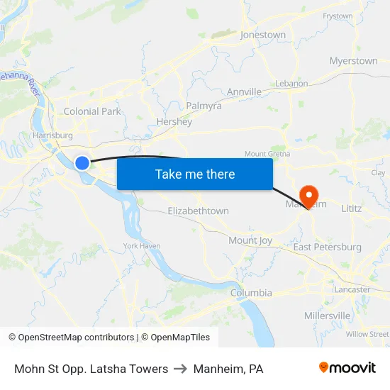 Mohn St @ Latsha Towers Eb to Manheim, PA map