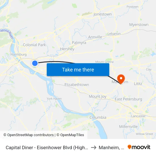 Capital Diner - Eisenhower Blvd (Highway to Manheim, PA map
