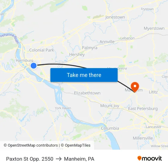 Paxton St @ #2491 Eb to Manheim, PA map