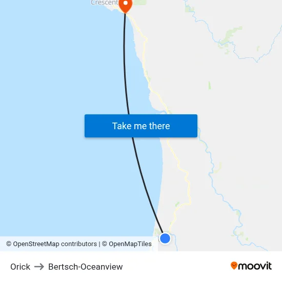 Orick to Bertsch-Oceanview map