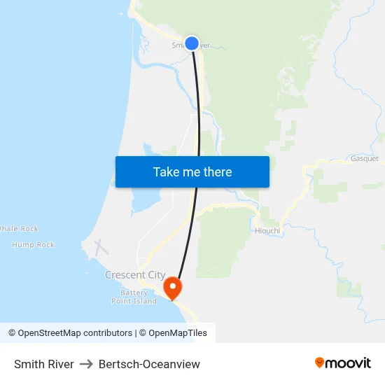Smith River to Bertsch-Oceanview map