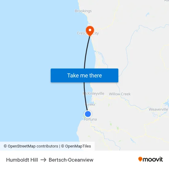 Humboldt Hill to Bertsch-Oceanview map