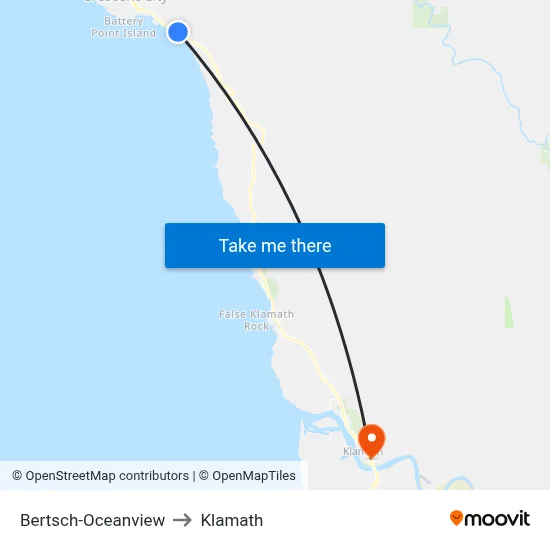 Bertsch-Oceanview to Klamath map