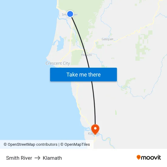 Smith River to Klamath map