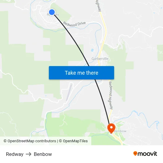 Redway to Benbow map