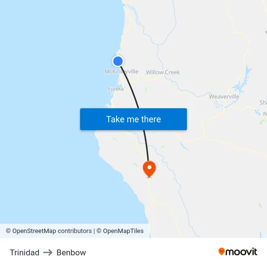 Trinidad to Benbow map