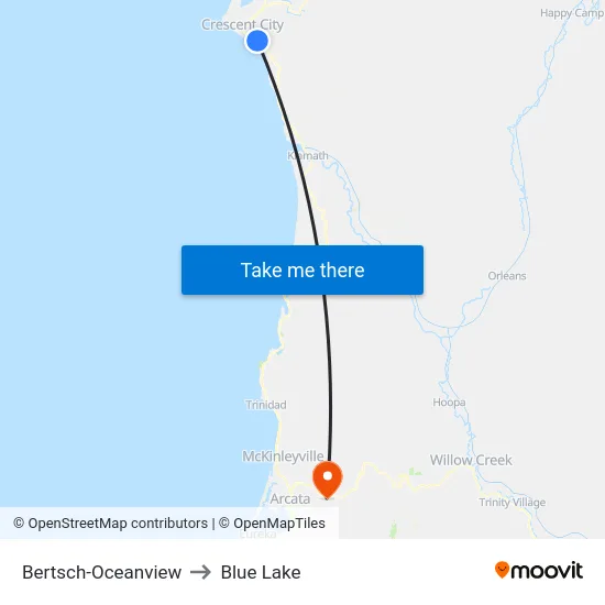 Bertsch-Oceanview to Blue Lake map