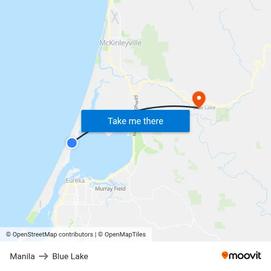 Manila to Blue Lake map