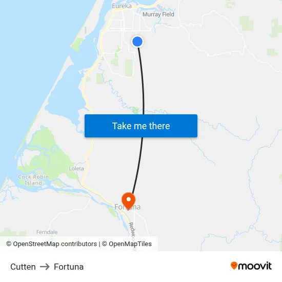 Cutten to Fortuna map