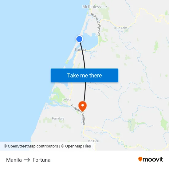 Manila to Fortuna map