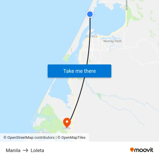 Manila to Loleta map