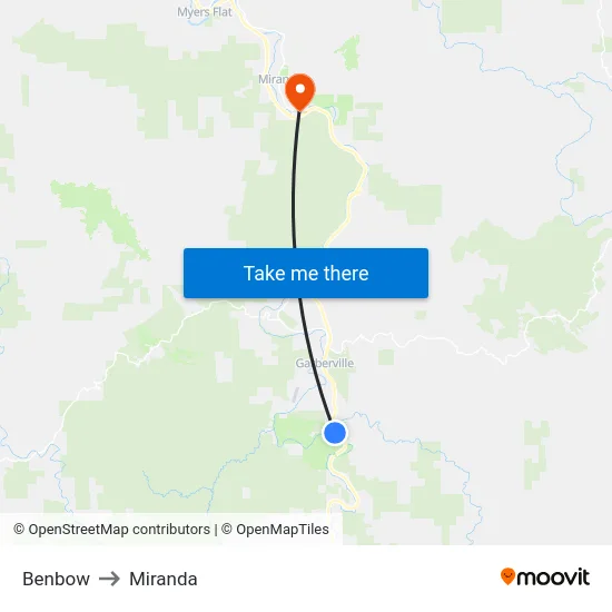 Benbow to Miranda map