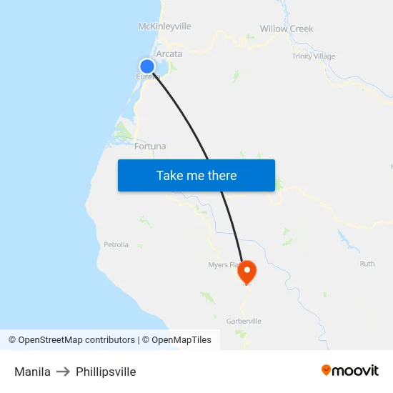 Manila to Phillipsville map