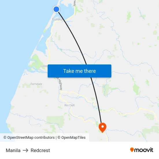 Manila to Redcrest map