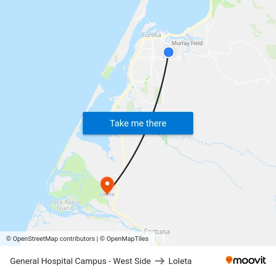General Hospital Campus - West Side to Loleta map