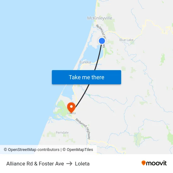Foster Ave & Alliance Rd - N Side to Loleta map